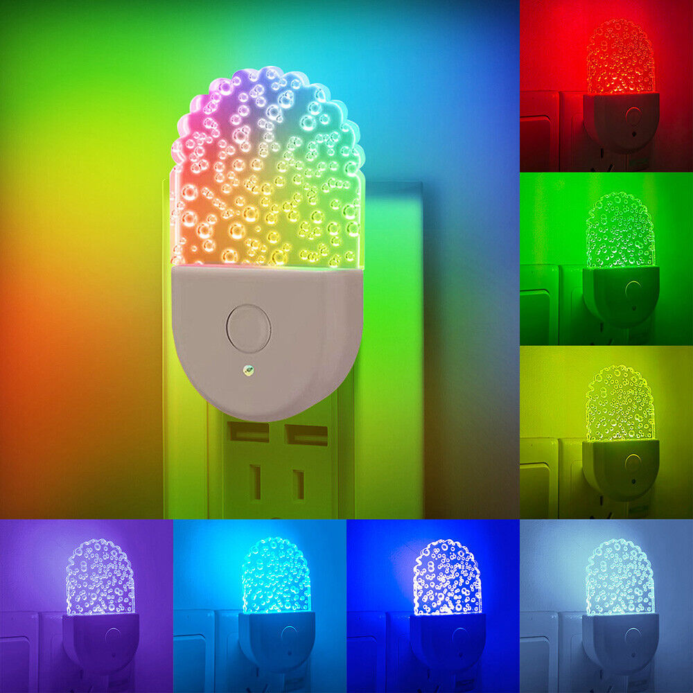 DUSK TO DAWN Sensor Plug In Led Night Lights Rgb Colour Changing Wall