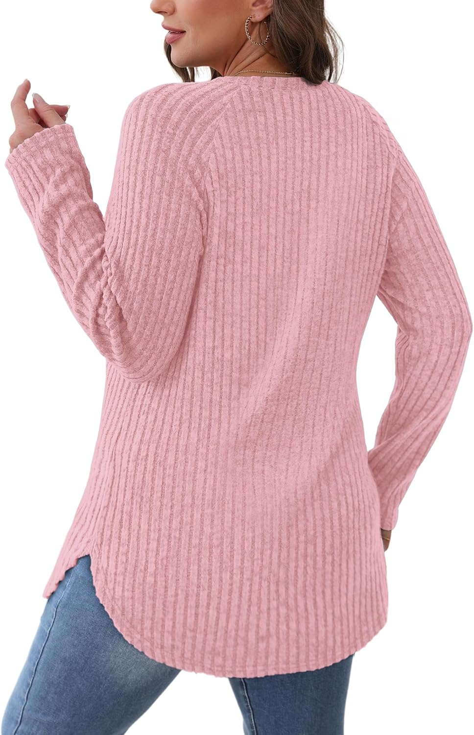 Long Sleeve Shirts Tunic Tops for Women Loose Fit Crew Neck Pullover Sweaters - Picture 73 of 113