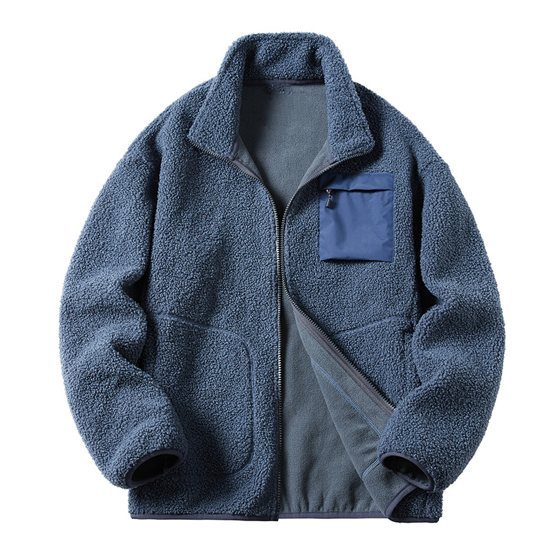 Mens Polar Fleece Coat Warm Casual Sports Zip Up Jacket Fitness Outwear - Picture 17 of 17