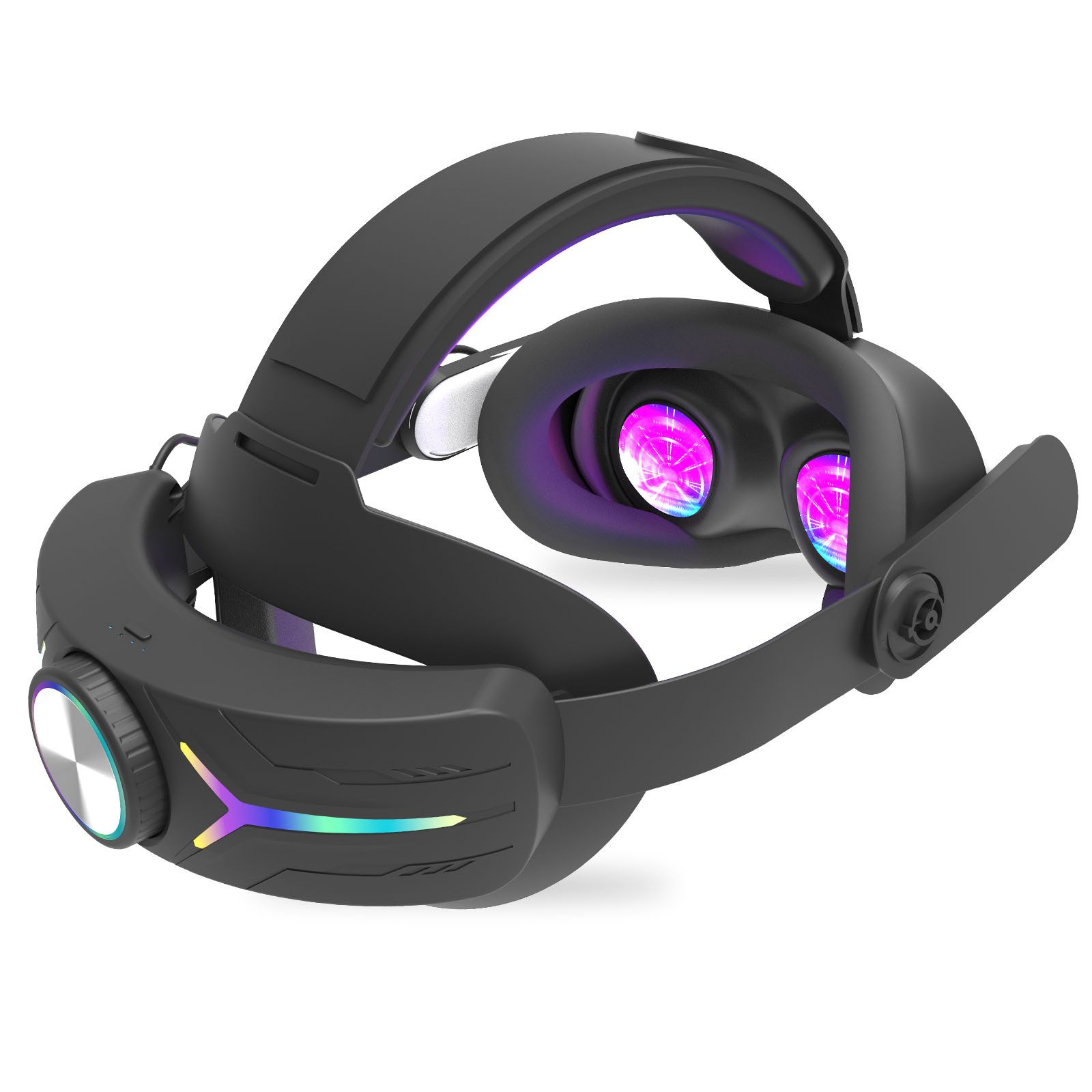 Correa para la cabeza para Meta Quest 3S con batería de 12000 mAh luces RGB accesorios VR - Imagen 31 de 39
