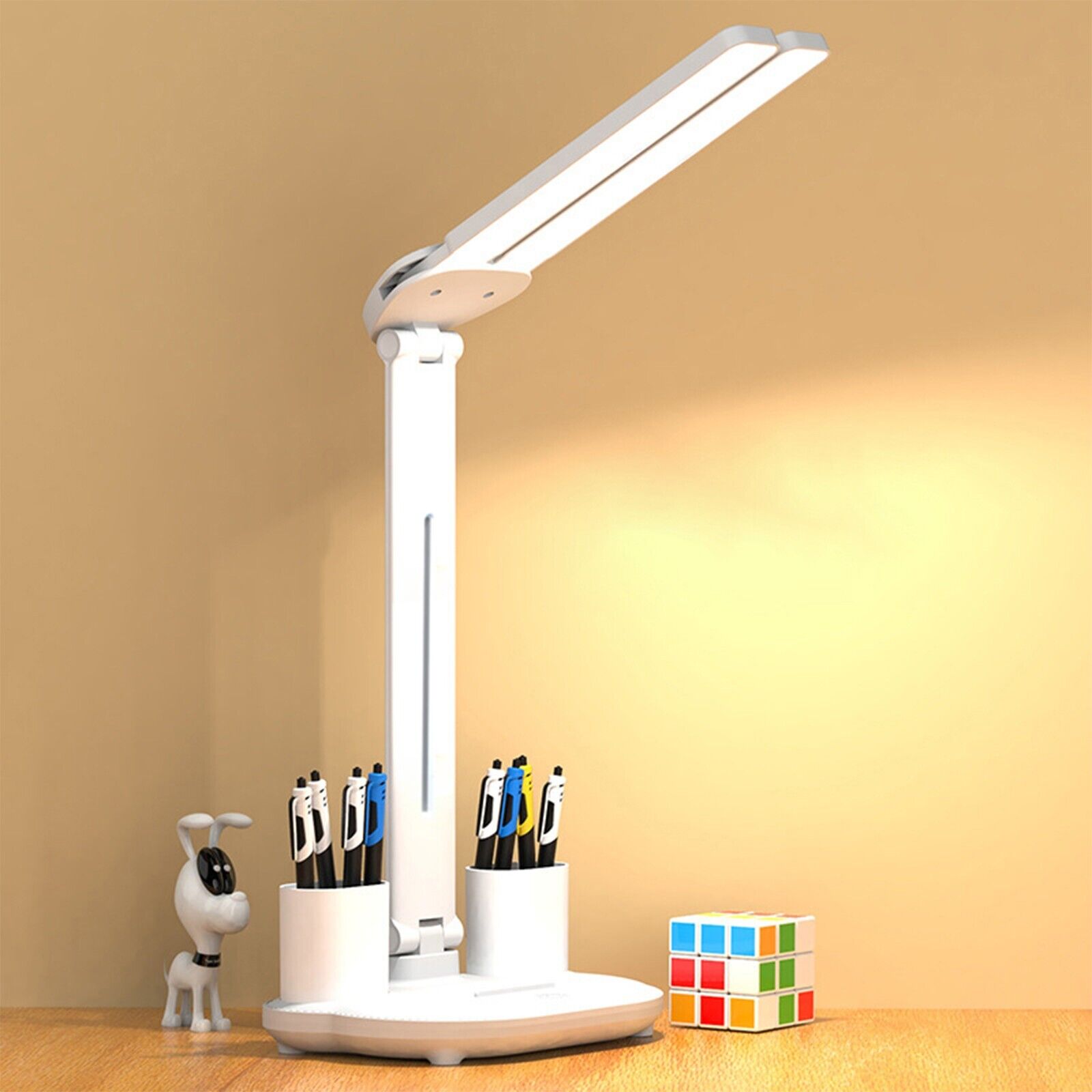 LED Schreibtischlampe Tischlampe Büroleuchte Beleuchtung Dimmbar 7W Stifthalter - Bild 26 von 27
