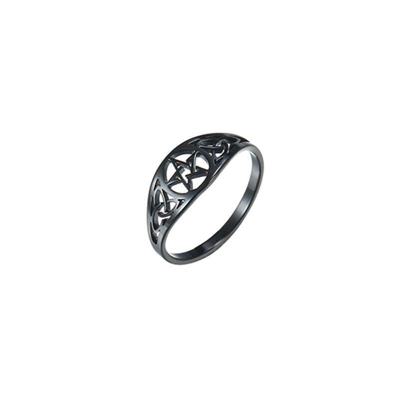 New Gothic Irish Knot Pentagram Ring Stainless Steel Wicca Amulet Rings Jewelry - Picture 25 of 44