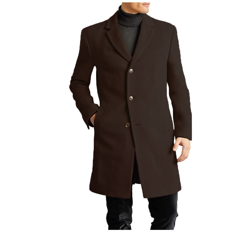 Formelle Jacke Herren Mantel Business Freizeit Wollmantel Mittellang Jacken Tops - Bild 21 von 22