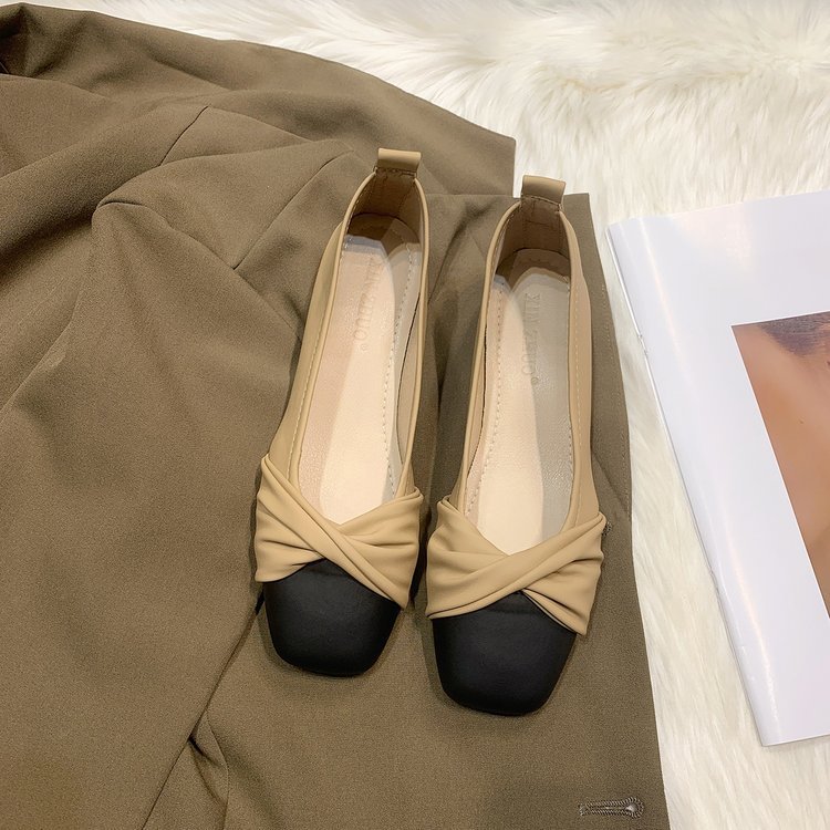 Women Slip On Square Toe Dress Shoes French Bowknots Low Heel Office OL Pumps - Picture 11 of 12