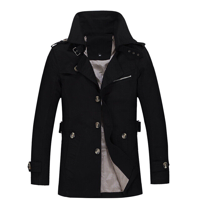 Fashion Men's Jacket Autumn Thin Trench Coat Casual Overcoat Outwear M-5XL - Picture 10 of 14