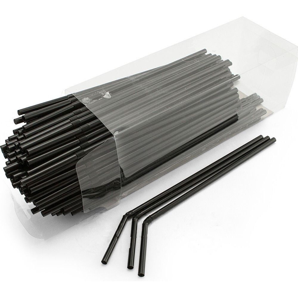 100-5000x Straws Plastic Bendy Black Straws Birthday Wedding Summer Drink Party