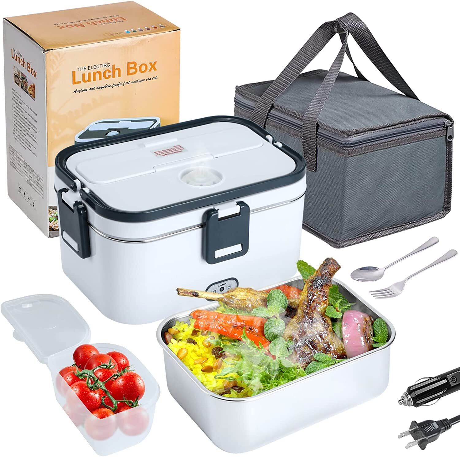 1.8L Electric Heating Lunch Box Portable for Car Office Food Warmer Container US