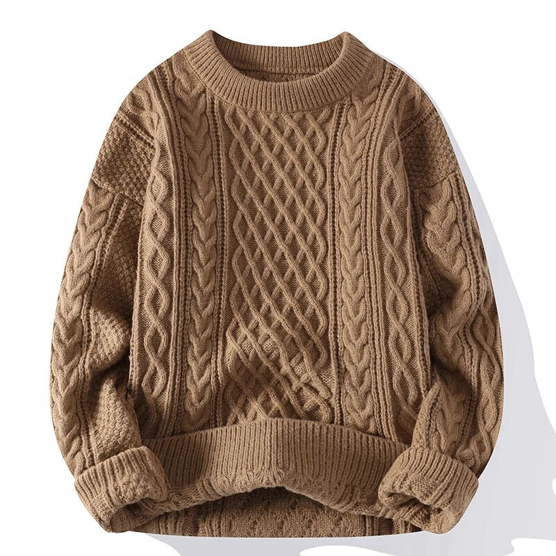 Hot Men's Comfy Knit Pullover Sweater with Casual Loose Fit - Knitting Outerwear - Picture 24 of 28