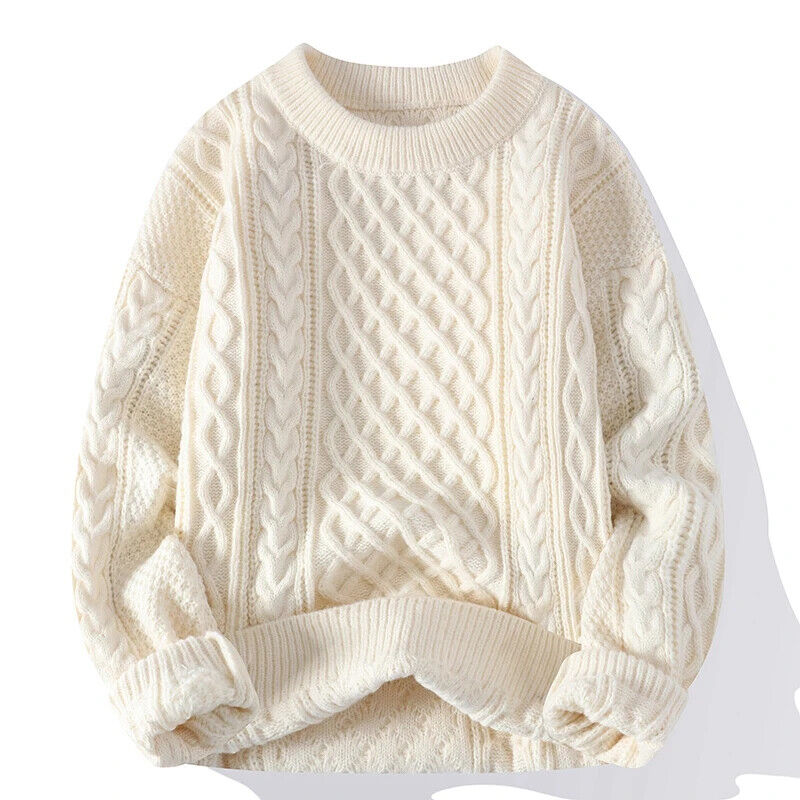 Hot Men's Comfy Knit Pullover Sweater with Casual Loose Fit - Knitting Outerwear - Picture 25 of 28