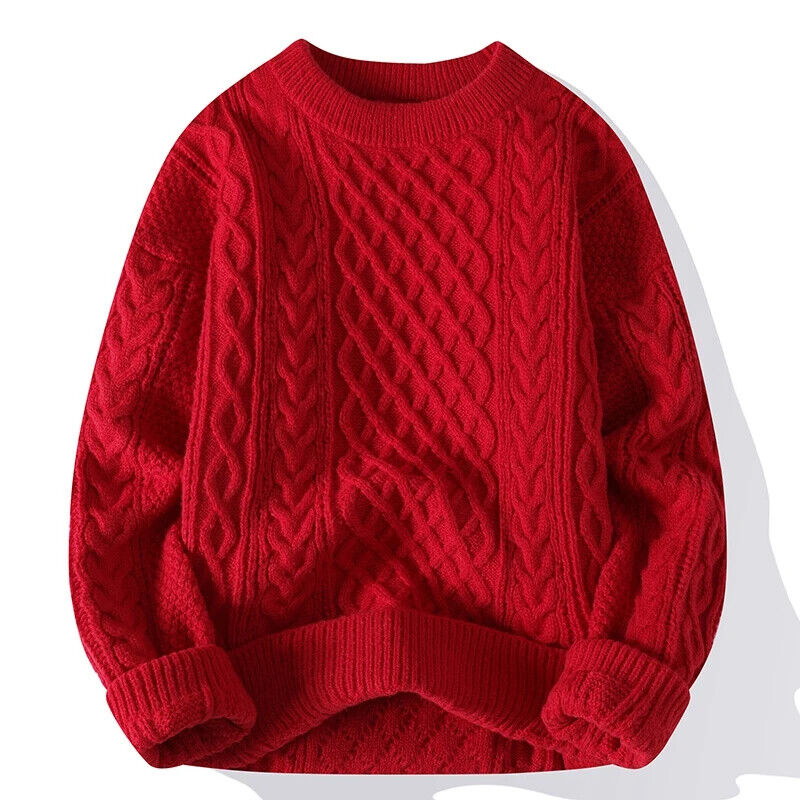 Hot Men's Comfy Knit Pullover Sweater with Casual Loose Fit - Knitting Outerwear - Picture 27 of 28