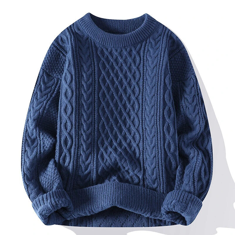 Hot Men's Comfy Knit Pullover Sweater with Casual Loose Fit - Knitting Outerwear - Picture 28 of 28