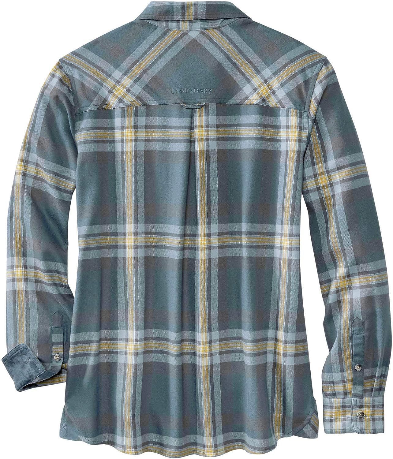 Womens Button Classic-Fit Shirts Plaid Long Sleeve Collared Business Casual Tops - Picture 32 of 81