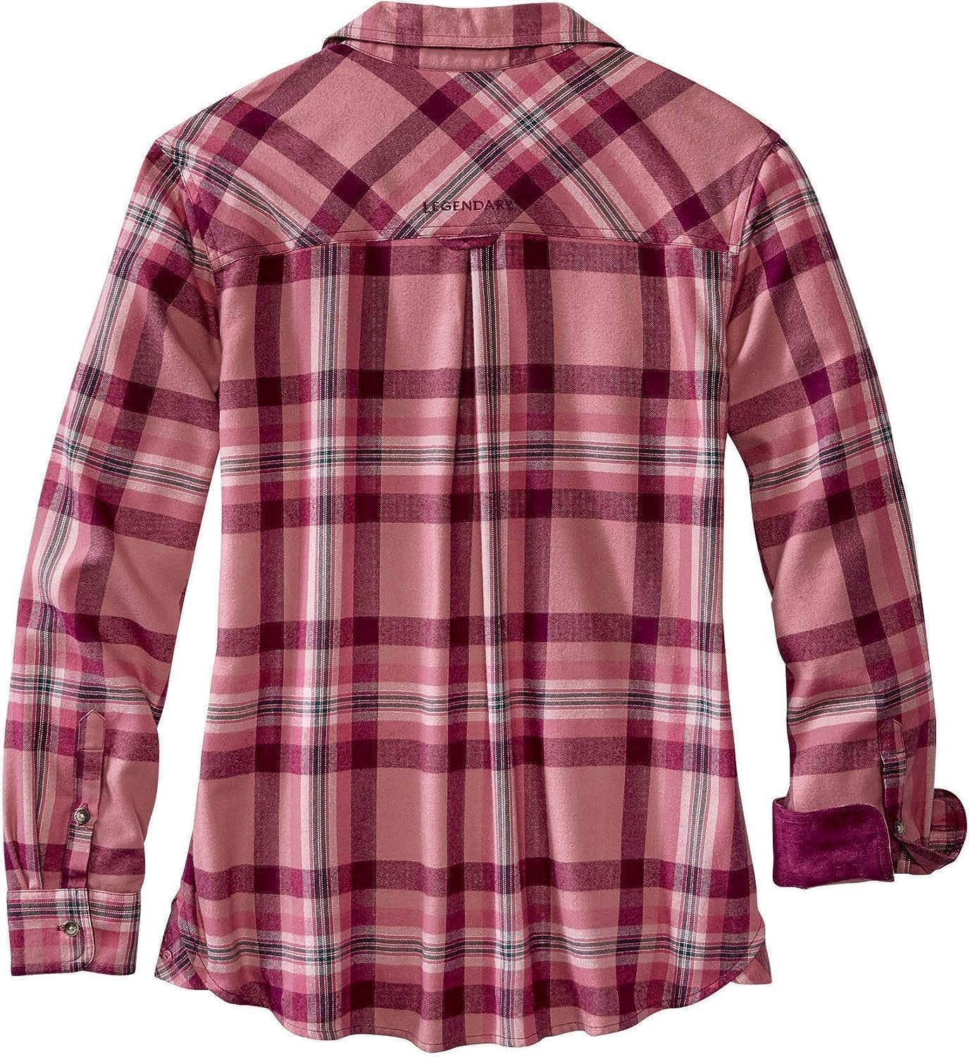 Womens Button Classic-Fit Shirts Plaid Long Sleeve Collared Business Casual Tops - Picture 46 of 81