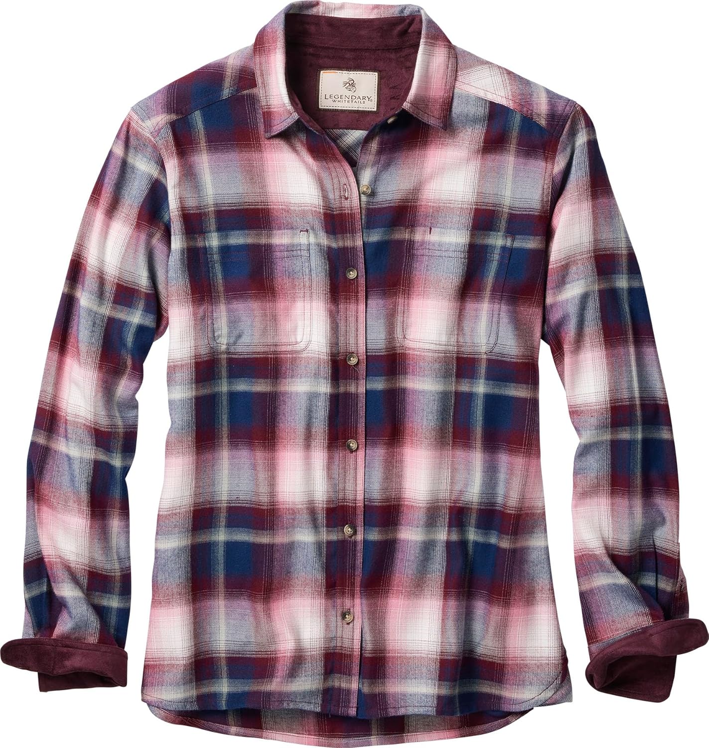 Womens Button Classic-Fit Shirts Plaid Long Sleeve Collared Business Casual Tops - Picture 52 of 81