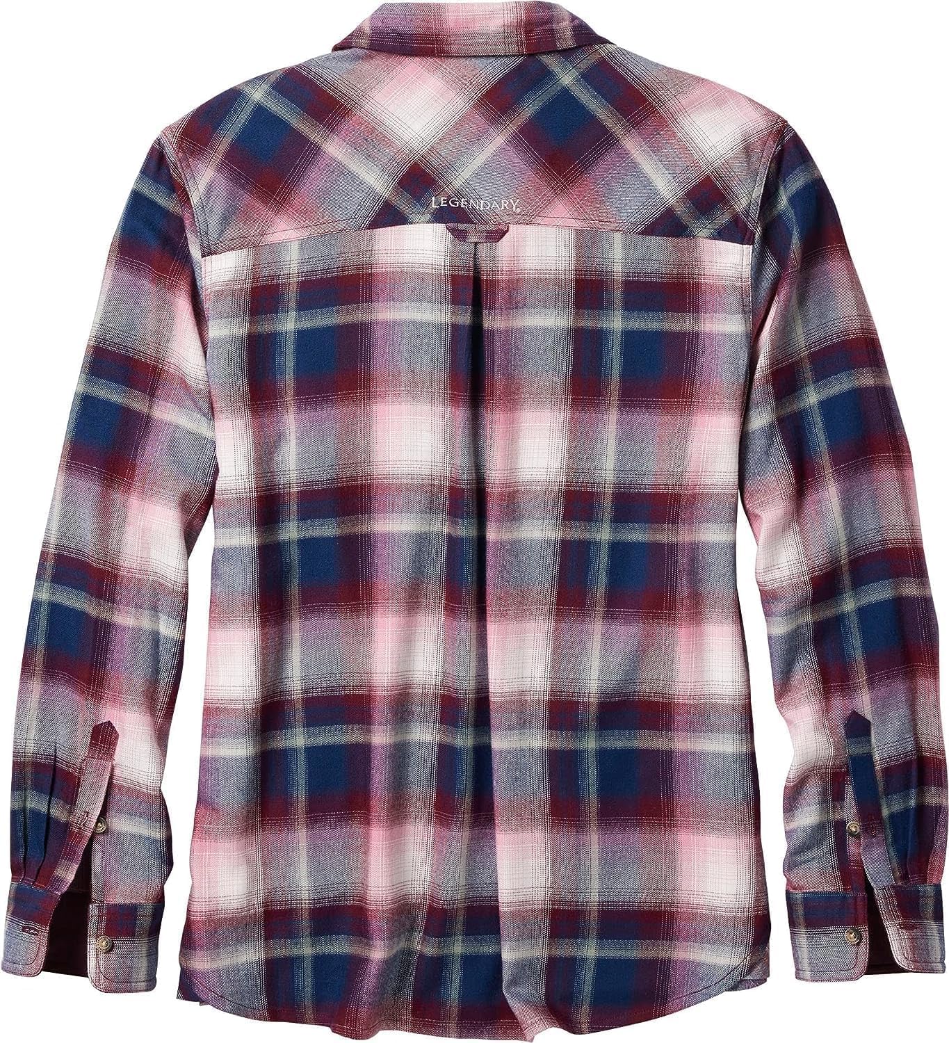 Womens Button Classic-Fit Shirts Plaid Long Sleeve Collared Business Casual Tops - Picture 53 of 81