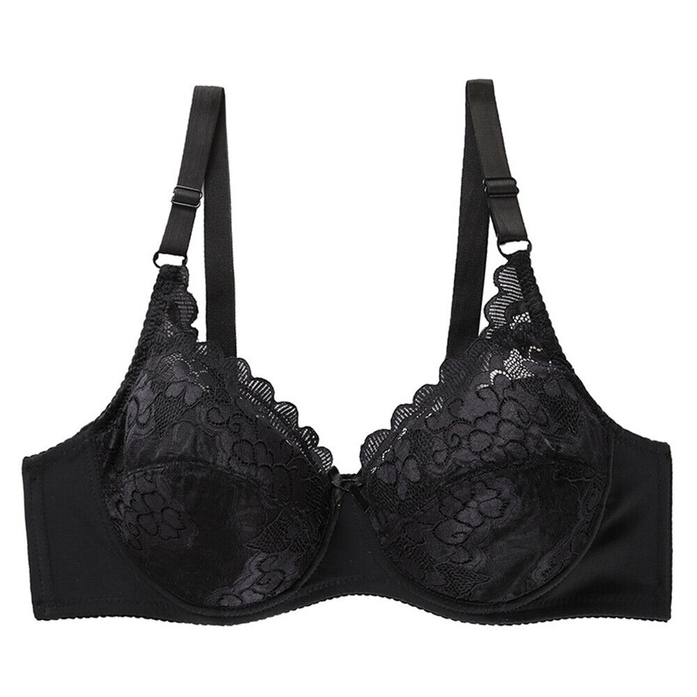 Womens Bras Lace Embroidery Sexy Plus Size Lingerie Unpadded Brassiere Underwear - Picture 17 of 22