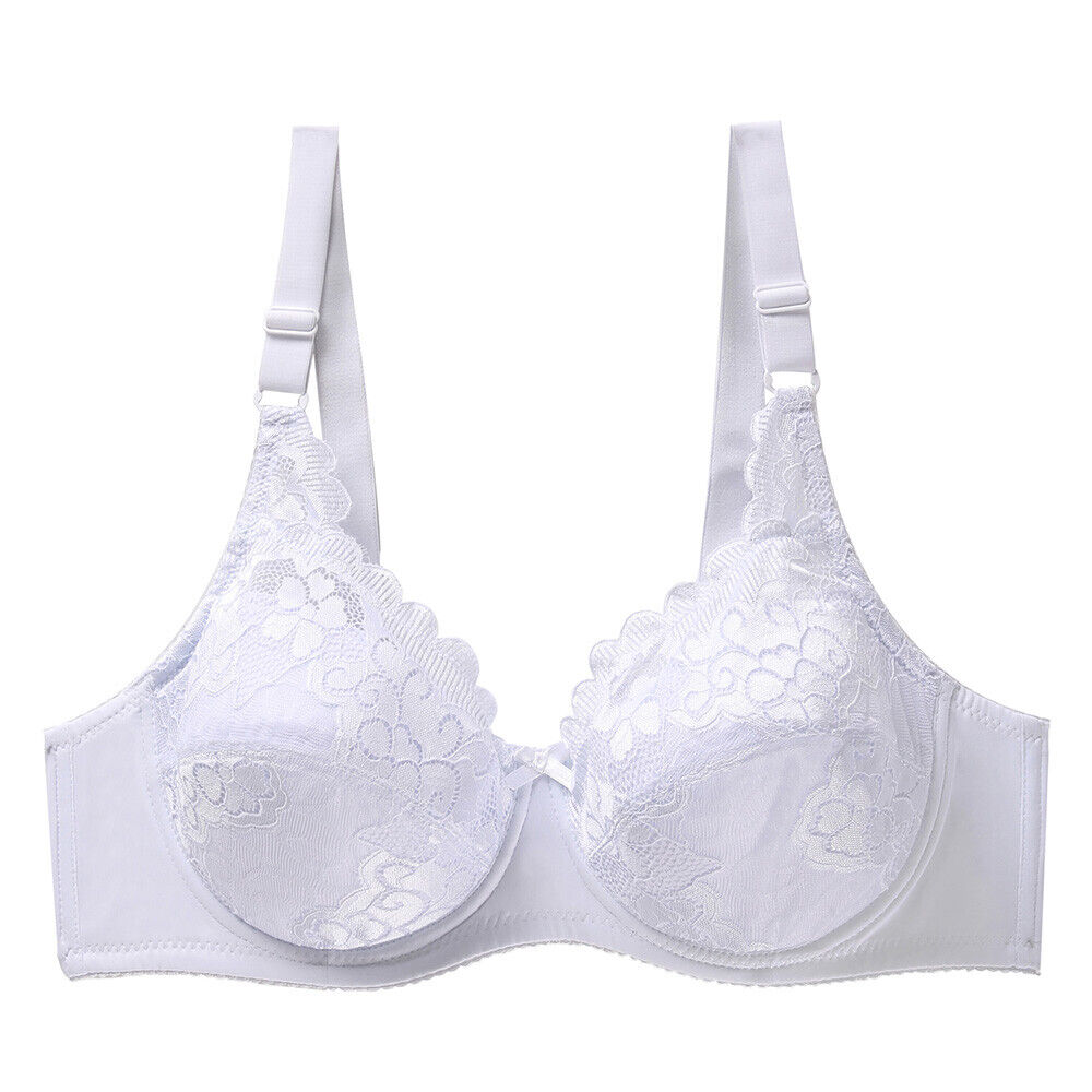 Womens Bras Lace Embroidery Sexy Plus Size Lingerie Unpadded Brassiere Underwear - Picture 18 of 22