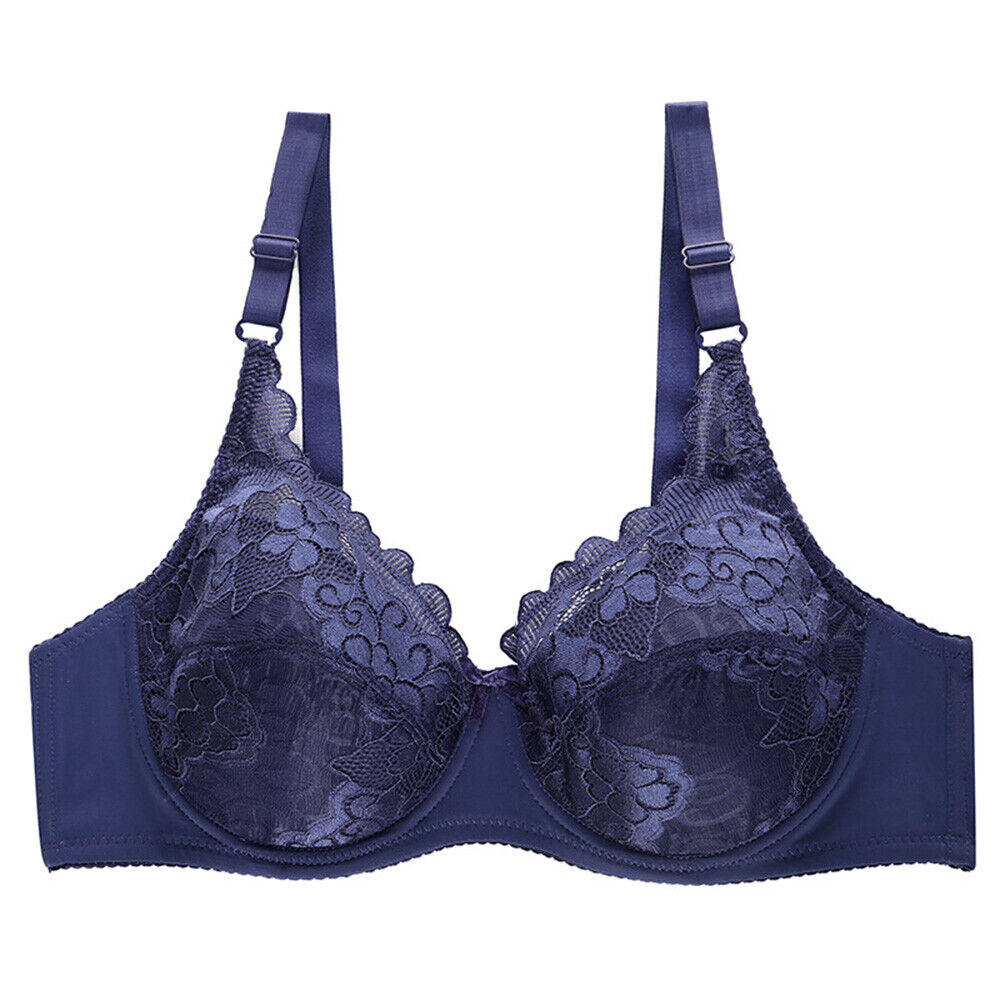 Womens Bras Lace Embroidery Sexy Plus Size Lingerie Unpadded Brassiere Underwear - Picture 19 of 22