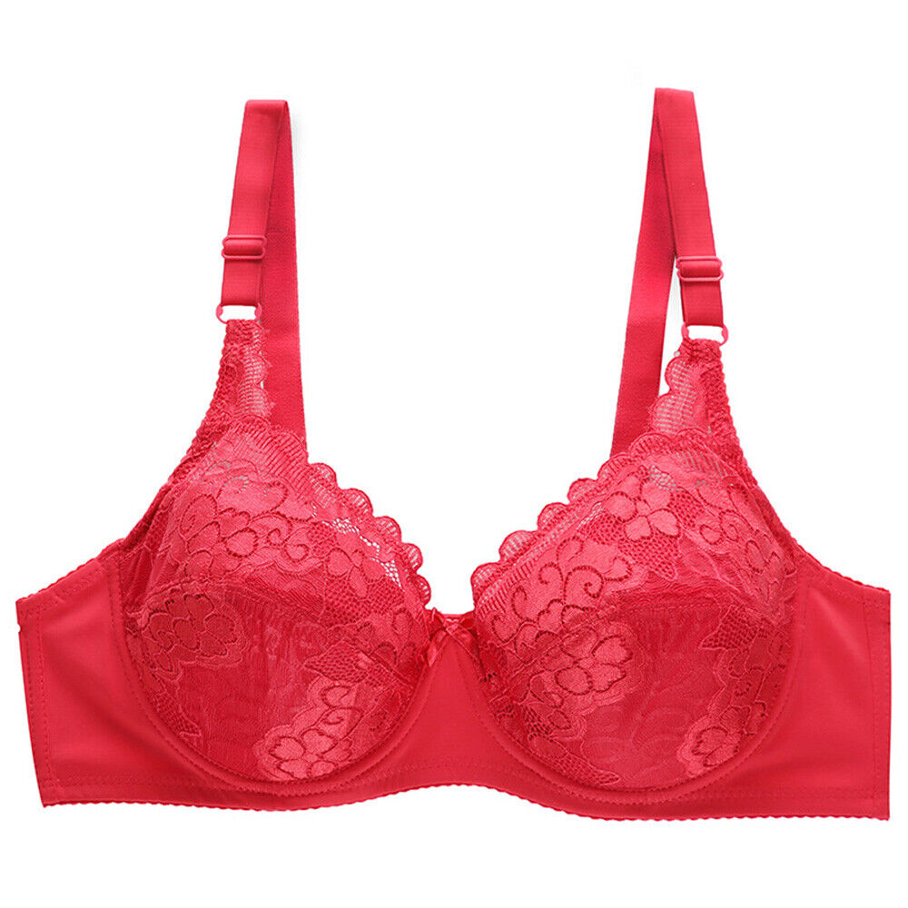 Womens Bras Lace Embroidery Sexy Plus Size Lingerie Unpadded Brassiere Underwear - Picture 20 of 22