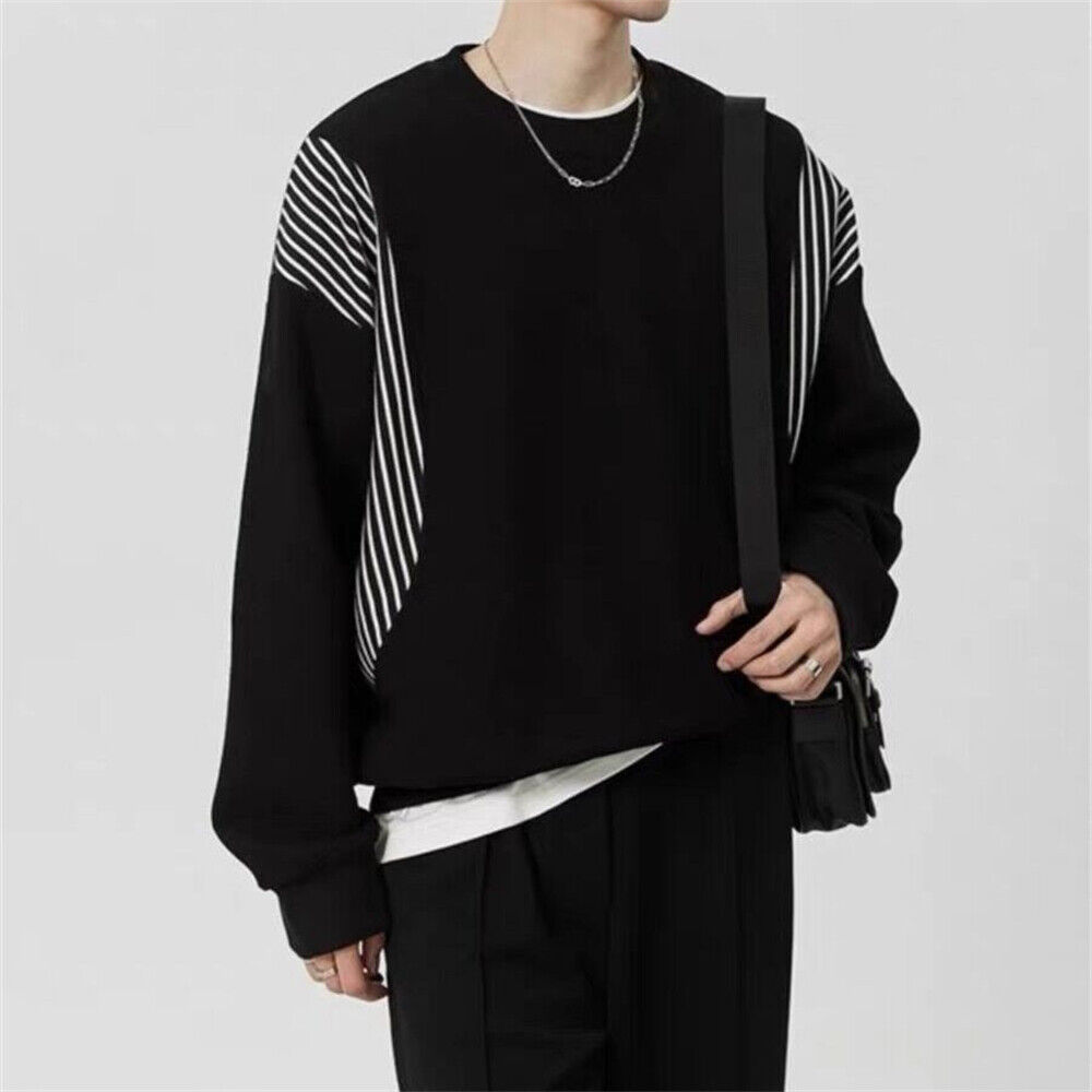 Men's Casual Crewneck Sweatshirt Long Sleeve Pullover Sweatshirt Sports Tops - Picture 8 of 8