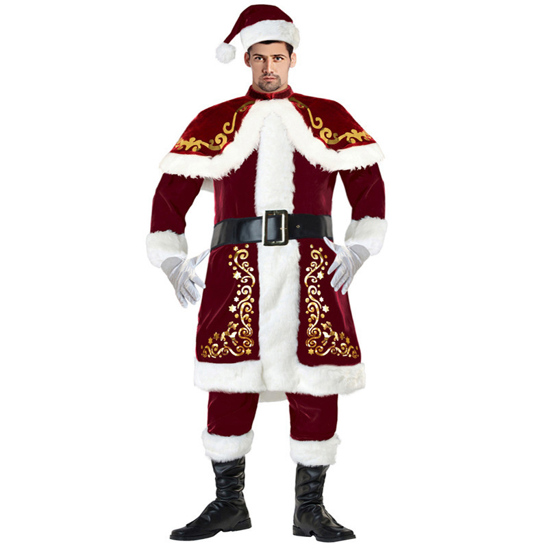 Christmas Santa Claus Cosplay Adult Costume Party Suit Outfit Xmas