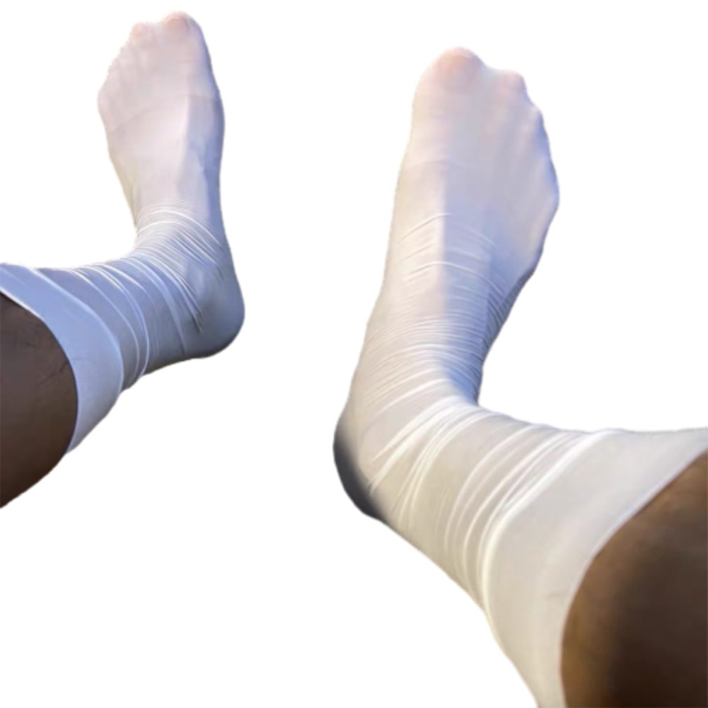 Stretchy Shiny Sheer Mesh Oil Socks Mens Over the Calf Stockings Navy blue - Picture 26 of 28