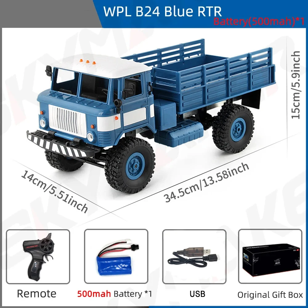 1:16 Wpl B-24 Gaz-66 4wd Rc Car Military Truck Off-road Climbing Vehicle - Picture 26 of 26