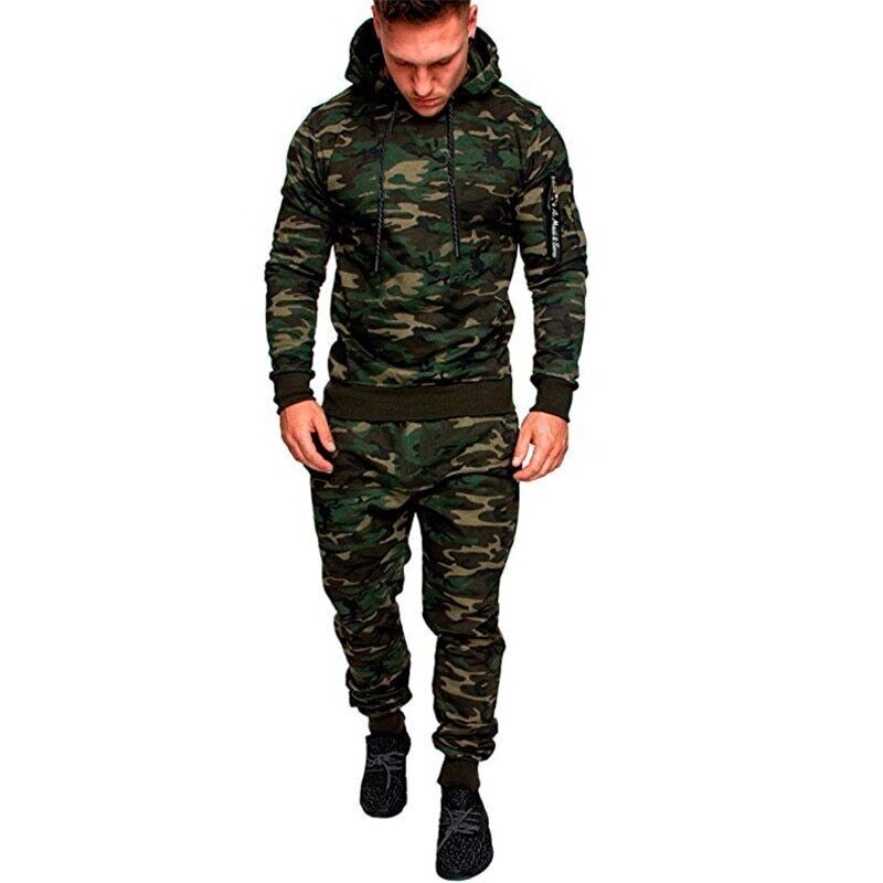 Conjunto de 2 piezas de chándal para hombre sudadera para correr ropa deportiva con capucha + pantalón traje - Imagen 22 de 22