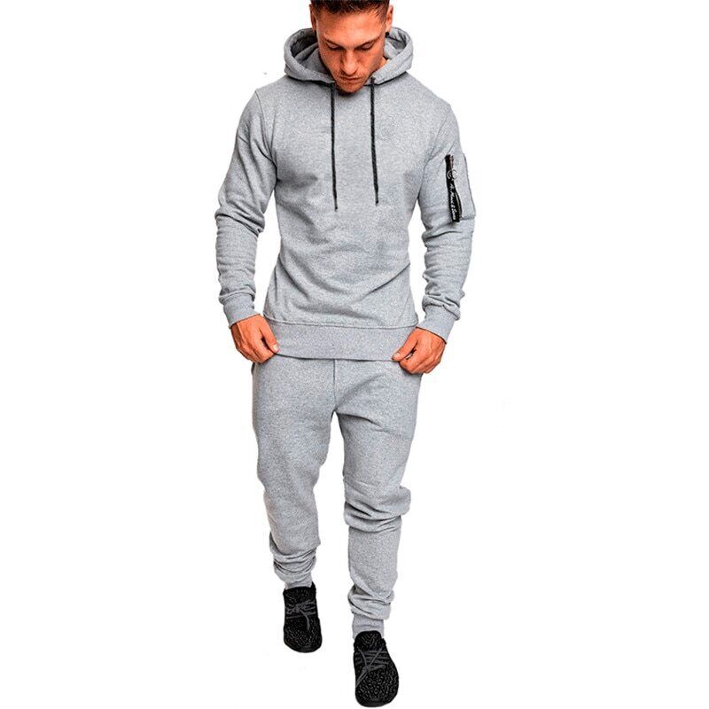 Conjunto de 2 piezas de chándal para hombre sudadera para correr ropa deportiva con capucha + pantalón traje - Imagen 17 de 22
