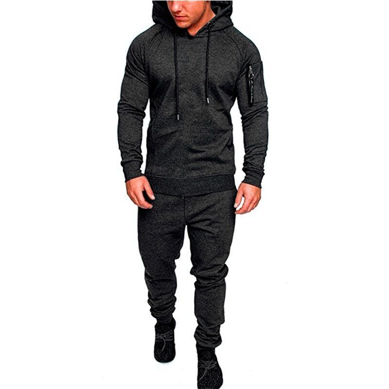 Conjunto de 2 piezas de chándal para hombre sudadera para correr ropa deportiva con capucha + pantalón traje - Imagen 18 de 22