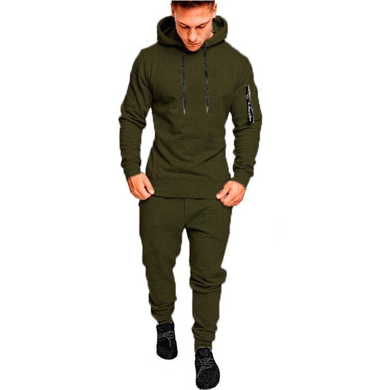 Conjunto de 2 piezas de chándal para hombre sudadera para correr ropa deportiva con capucha + pantalón traje - Imagen 19 de 22