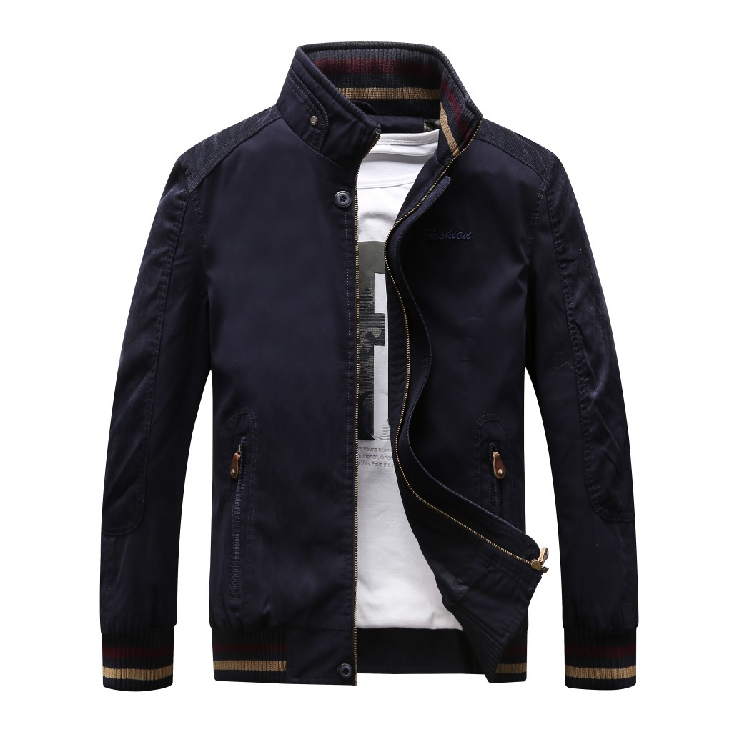 Mens Flight Jacket Casual Long Sleeve Coat Sportwear Zipper Cargo Outdoor Jacket - Picture 16 of 16