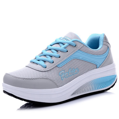 Womens Wedge Hidden Running Trainers Ladies Sports Sneakers Lace Up Shoes Size - Picture 7 of 10