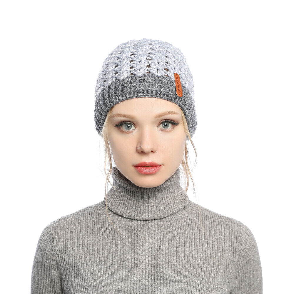 Mujeres Invierno Tejido Hueco Top Cola de Caballo Gorro Cálido Exterior Corredor Sombrero Gorra - Imagen 18 de 35