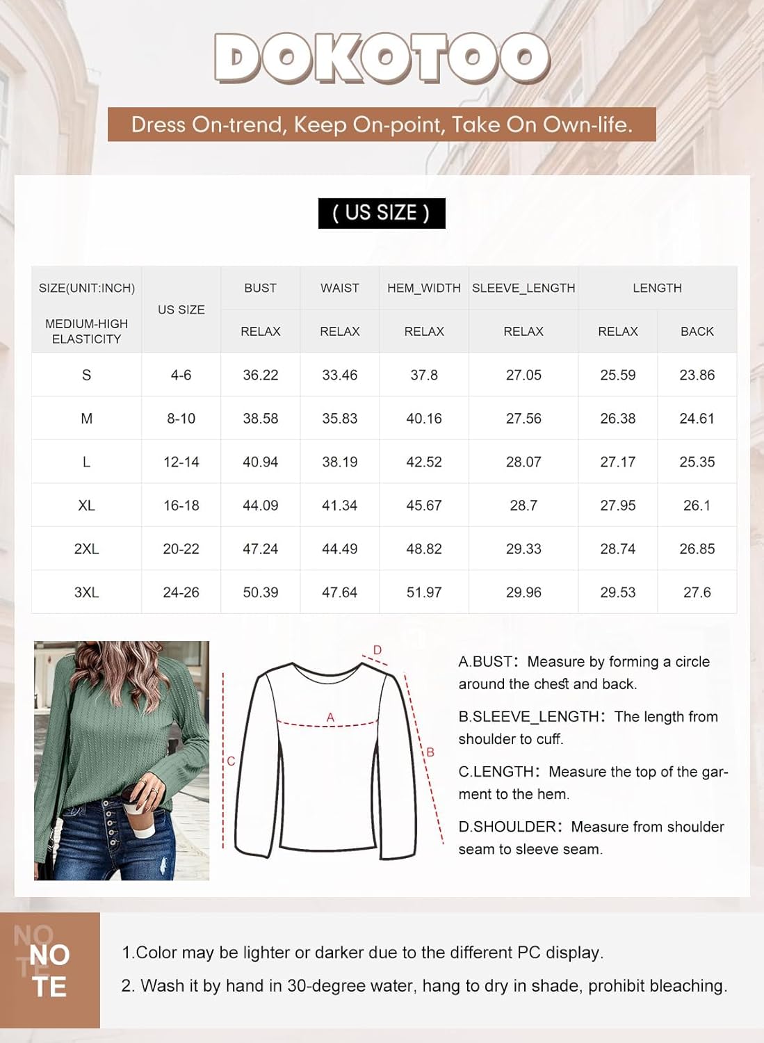 Womens Long Sleeve Lightweight Shirts Fall Trendy Tops Crewneck Casual Knit Tee - Picture 28 of 108