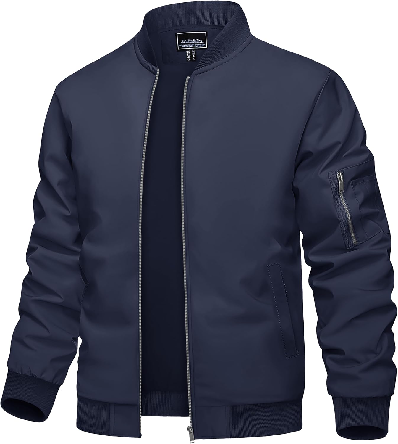 Men's Jacket Lightweight Casual Spring Fall Windbreaker Zip Up Coat with Pocket - Picture 23 of 56