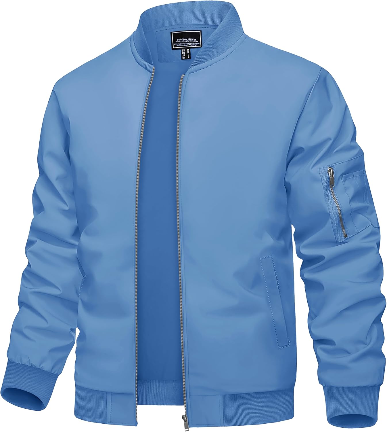 Men's Jacket Lightweight Casual Spring Fall Windbreaker Zip Up Coat with Pocket - Picture 24 of 56