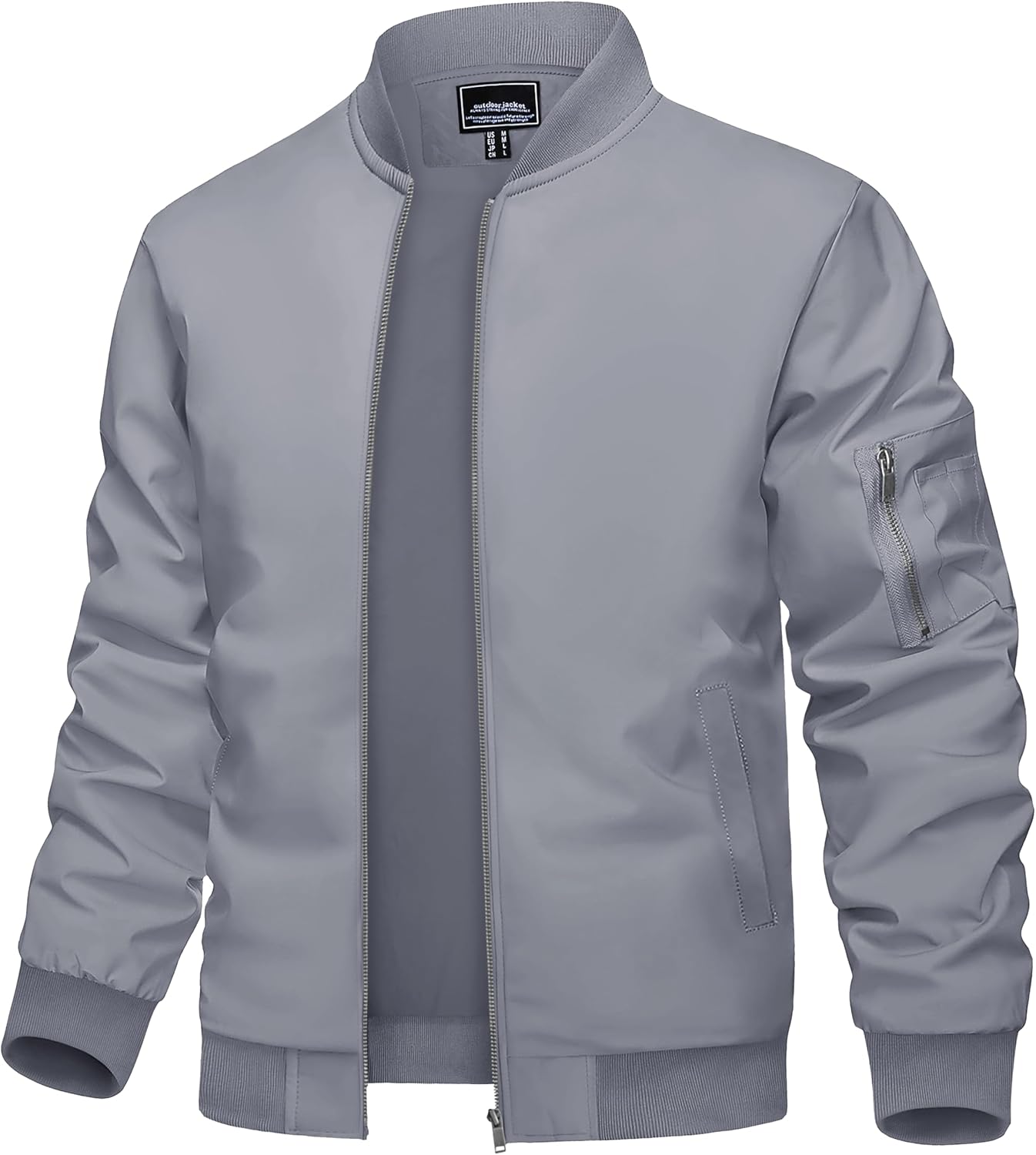 Men's Jacket Lightweight Casual Spring Fall Windbreaker Zip Up Coat with Pocket - Picture 25 of 56