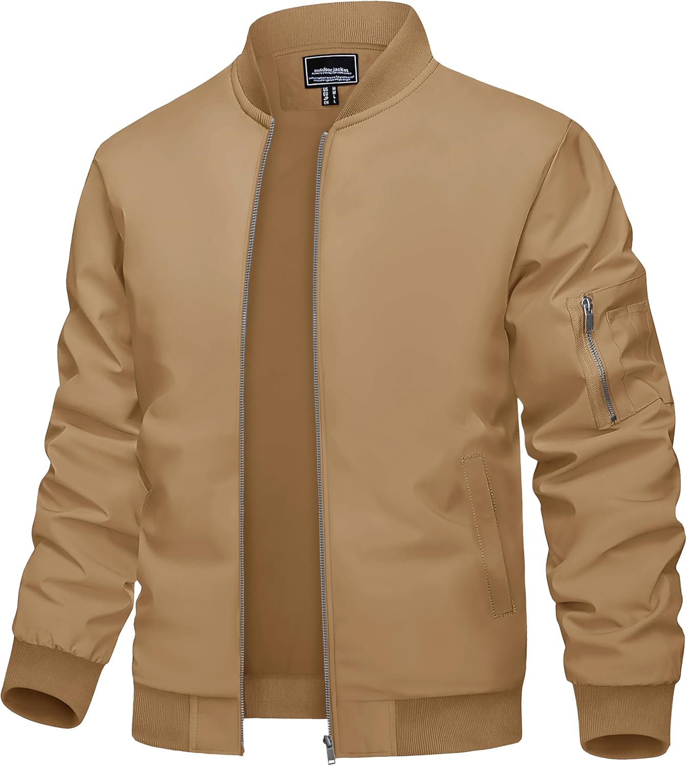 Men's Jacket Lightweight Casual Spring Fall Windbreaker Zip Up Coat with Pocket - Picture 26 of 56