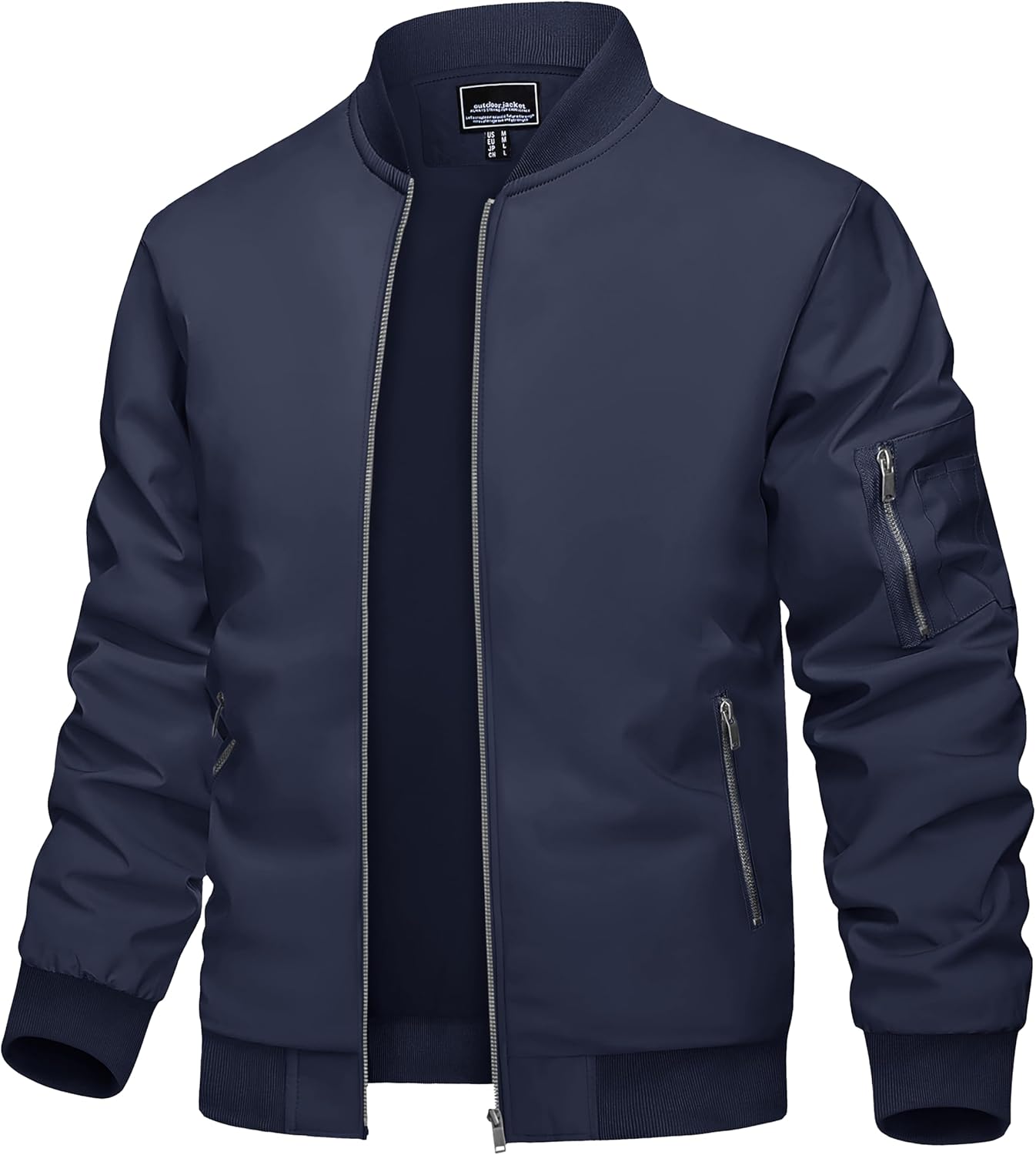 Men's Jacket Lightweight Casual Spring Fall Windbreaker Zip Up Coat with Pocket - Picture 44 of 56