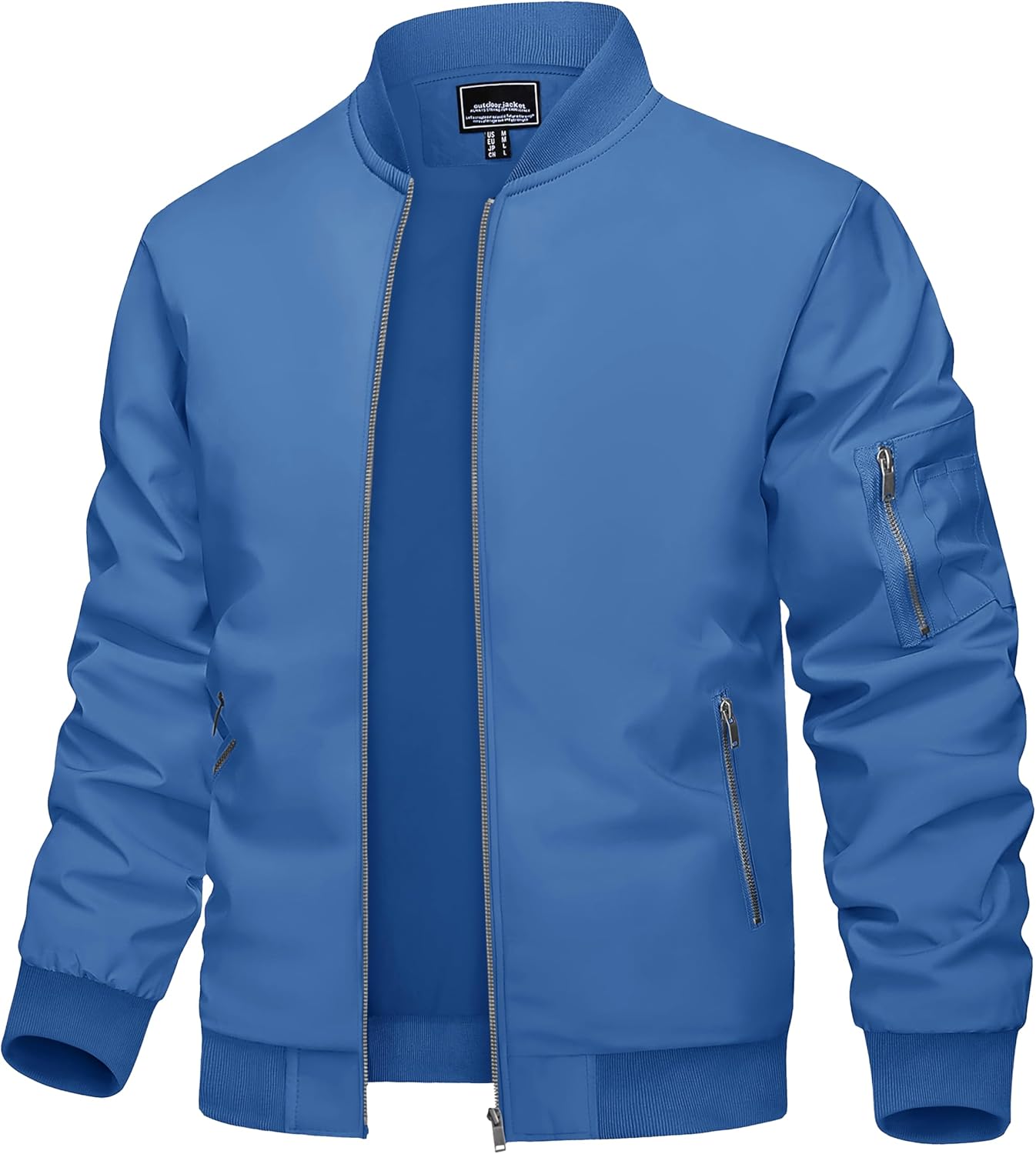 Men's Jacket Lightweight Casual Spring Fall Windbreaker Zip Up Coat with Pocket - Picture 50 of 56