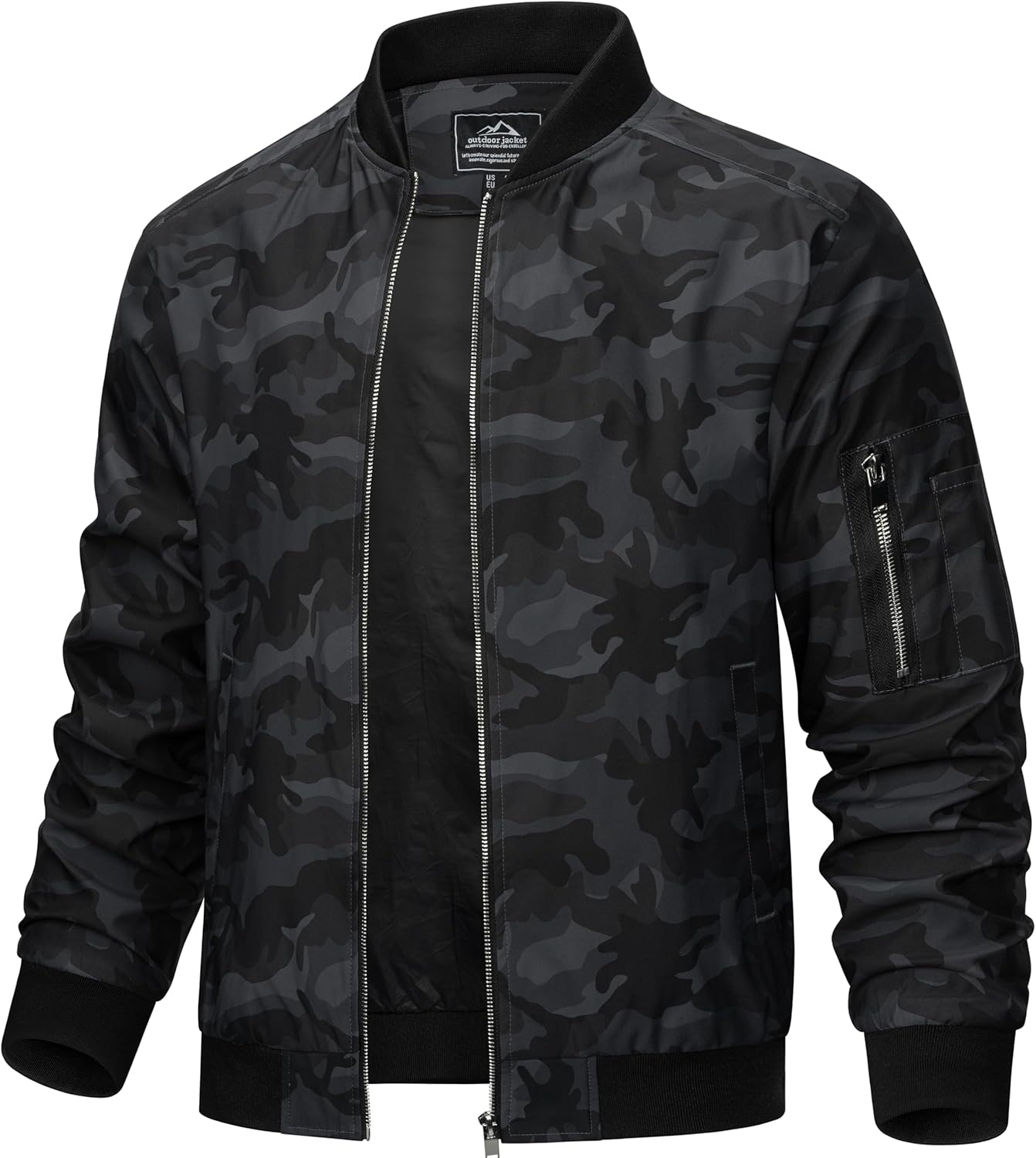 Men's Jacket Lightweight Casual Spring Fall Windbreaker Zip Up Coat with Pocket - Picture 51 of 56