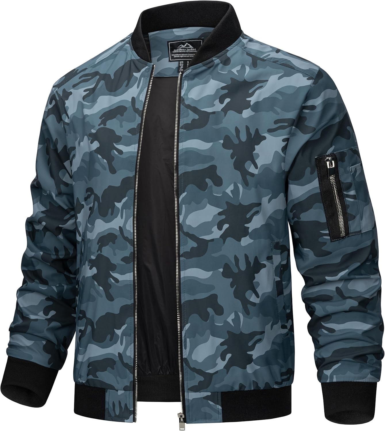Men's Jacket Lightweight Casual Spring Fall Windbreaker Zip Up Coat with Pocket - Picture 52 of 56