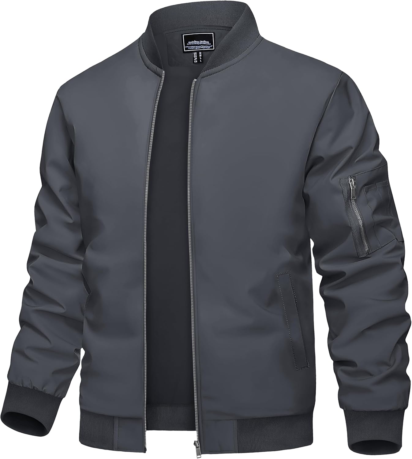 Men's Jacket Lightweight Casual Spring Fall Windbreaker Zip Up Coat with Pocket - Picture 53 of 56