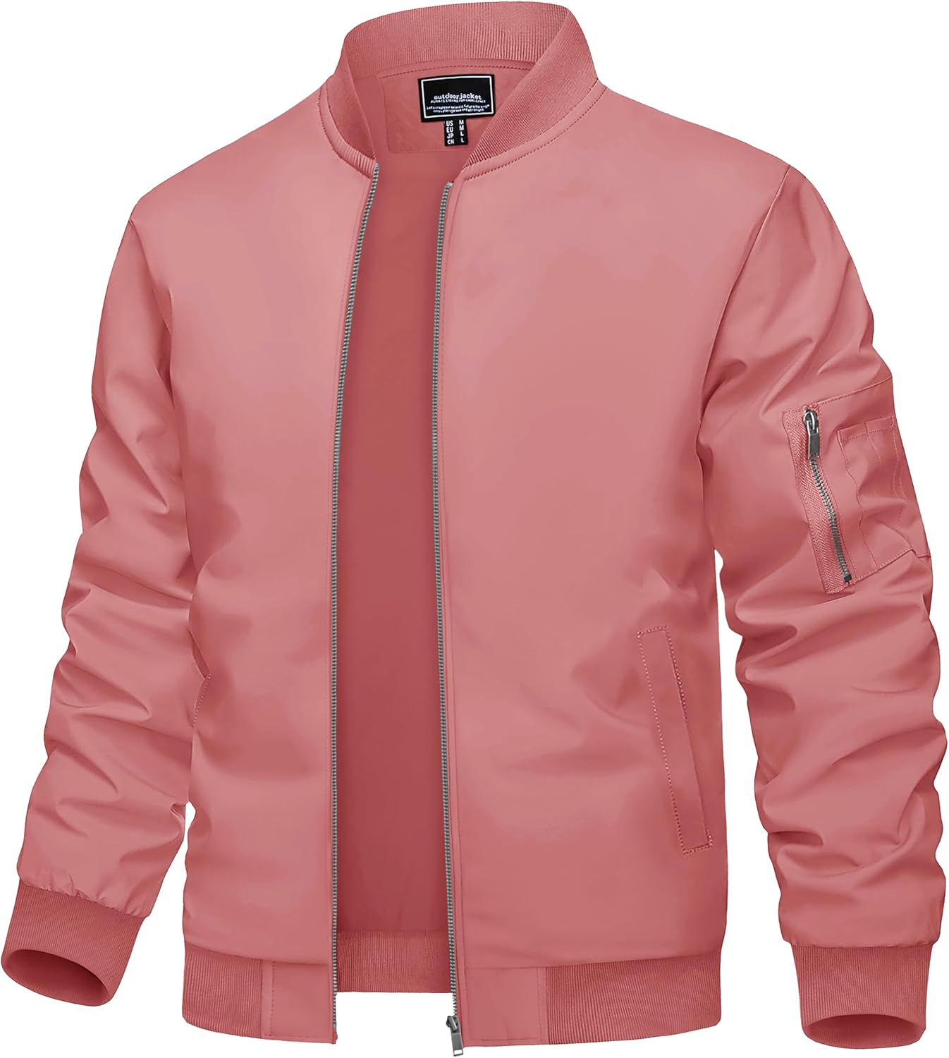Men's Jacket Lightweight Casual Spring Fall Windbreaker Zip Up Coat with Pocket - Picture 55 of 56