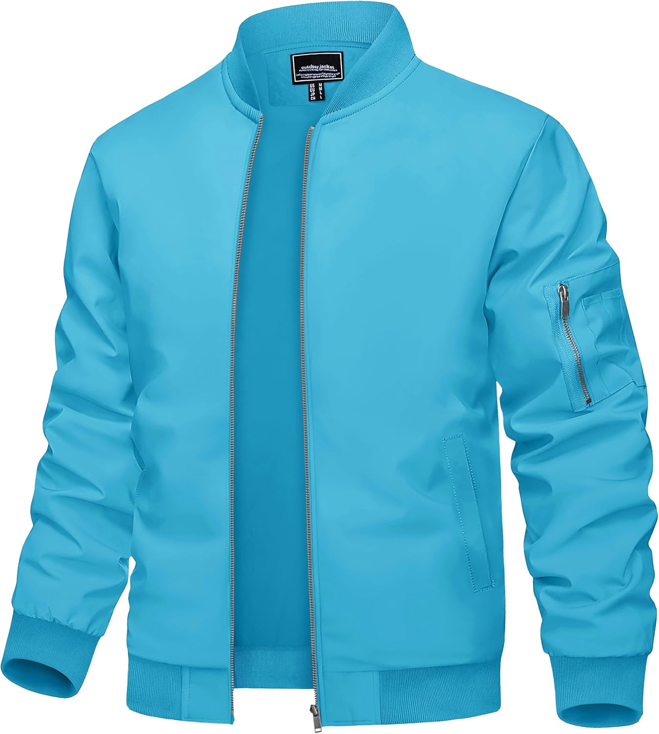Men's Jacket Lightweight Casual Spring Fall Windbreaker Zip Up Coat with Pocket - Picture 56 of 56