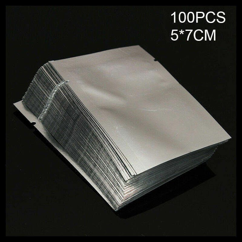 Clear + Silver Aluminum Foil Packaging Bag Heat Seal Vacuum Mylar Pouches ﻿