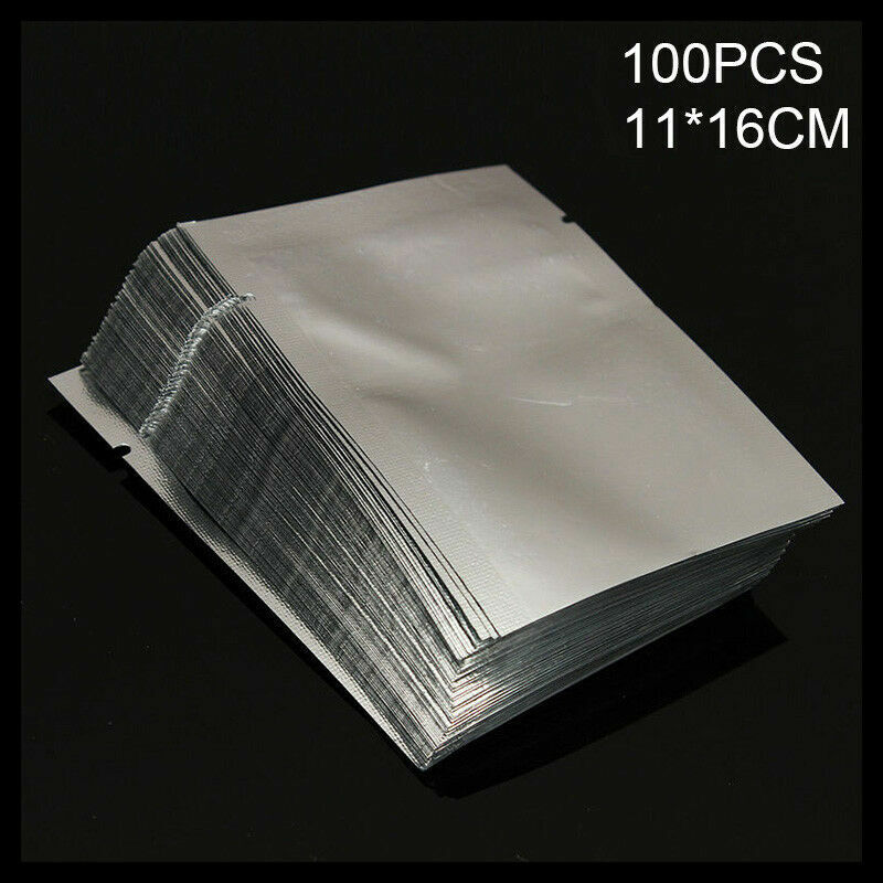 Clear + Silver Aluminum Foil Packaging Bag Heat Seal Vacuum Mylar Pouches ﻿