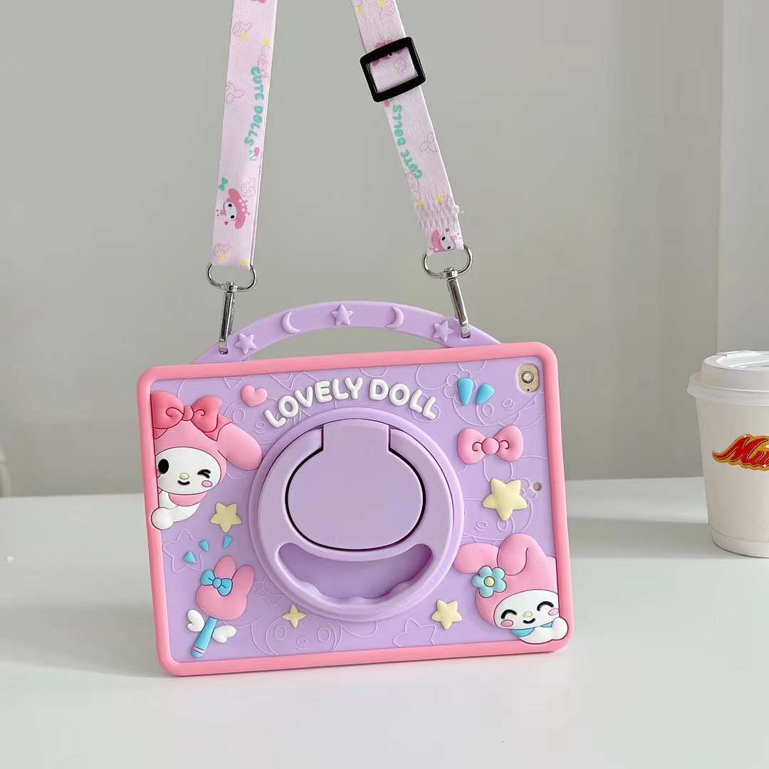 Cartoon Stand Cover Case For iPad 7/8/9th 10.2 Air4/5 10.9 Air6 11' With Straps - Picture 33 of 36