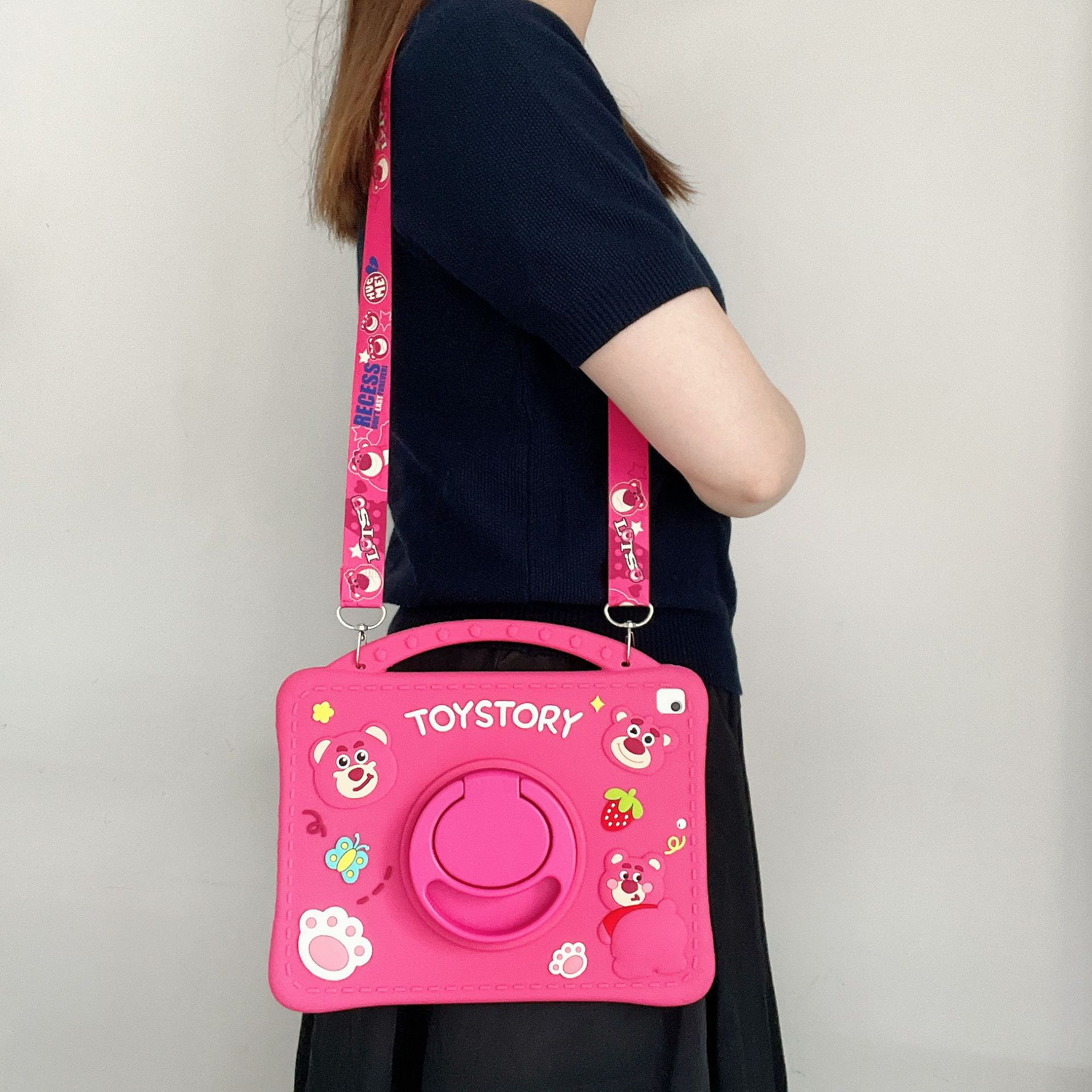 Cartoon Stand Cover Case For iPad 7/8/9th 10.2 Air4/5 10.9 Air6 11' With Straps - Picture 35 of 36